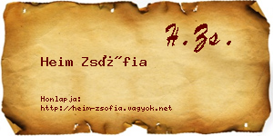 Heim Zsófia névjegykártya