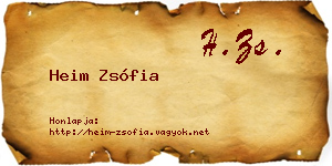 Heim Zsófia névjegykártya